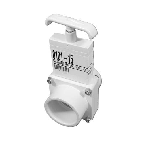Magic Plastics Gate/Slide Valve, 3 piece, 1-1/2" Ports, White (0101-15)