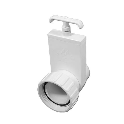 Magic Plastics Gate/Slide Valve, Uni-Body 2" Slip x 2" Swivel FBT Ports, White (0550-20)