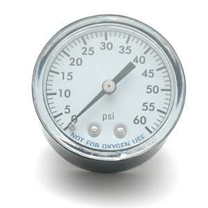 Pressure Gauge 0-60 PSI, 1/4in. Plastic Back Mount use (IPG602-4B)