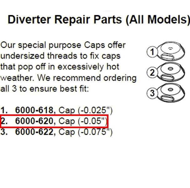 Jacuzzi Diverter Cap Replacement, -0.5 in. (6000-620) - Obsolete