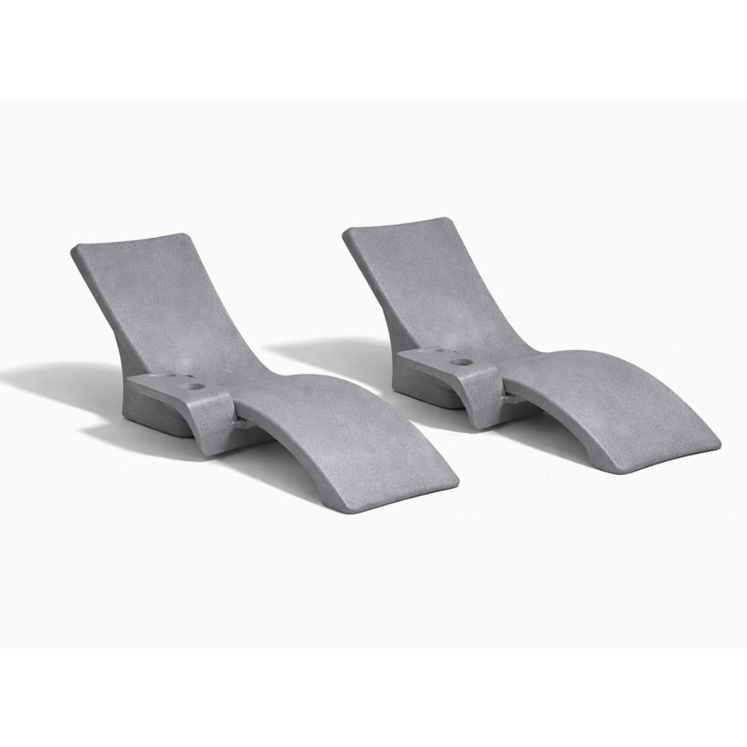 Global Pool Products Gpp Lounge Chair & Connect Table - Gray *sold in Pairs* - GPP-LFS-G