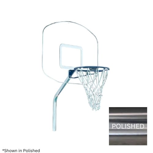 Global Pool Products GPP Hd Basketball Set Polished 12" Ofset W/Net & Ball (No Anchor) - GPPOTE-HDBBS-SS