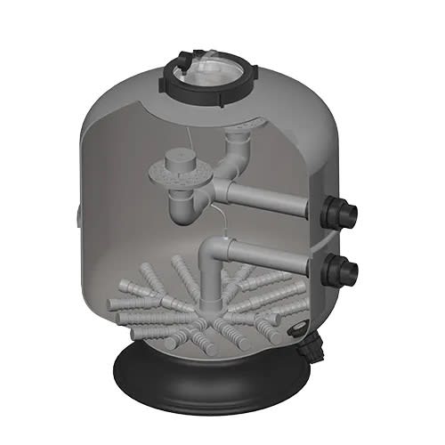 Hayward HCF Series 36" Laminated Sand Filter, 7.05 sq. ft, 900 lbs Sand, 85,800 gallons, 143 GPM, Commercial Pool | HCF236C