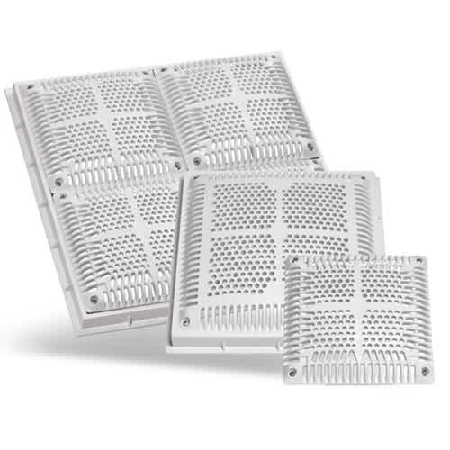 Hayward 12" Dual Pak High Flow Drain Cover and Frame, Square, White | WG1032HF2PAK2