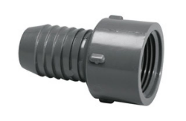 Adapter, 1-1/2" Insert x FPT Gray PVC