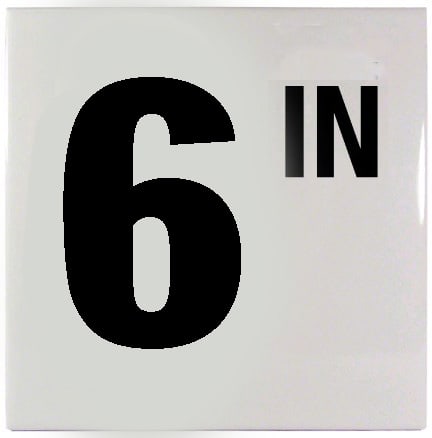 6" Sm Inlays 6 w/" Depth Marker-Ceramic Black/White Smooth 6" | C610506