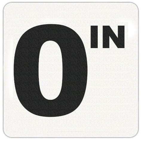 Inlays 0 w/" Depth Marker-Vinyl 6" Black/White Skid Resistant Vinyl 0" Stickon 6" X 6" 4" Letters | V620500