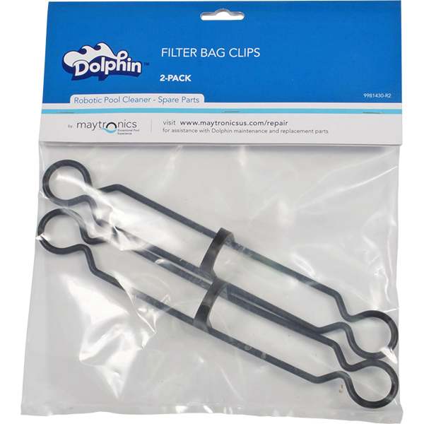 Dolphin C5 C6-Plus Pool Cleaner Replacement Filter Bag Clips, 2/Pack | 9981430-R2