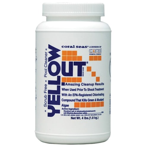 Coral Seas Yellow Out Algaecide, 4 lb Bottle, 8 per Case