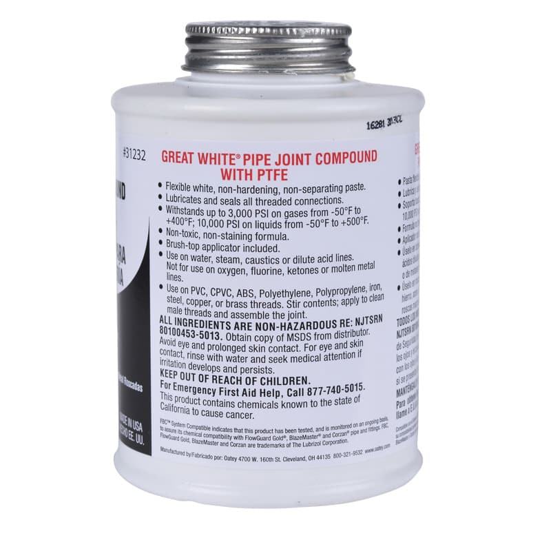 Oatley 16 oz White Pipe Joint with PTFE Compound | OTY31232