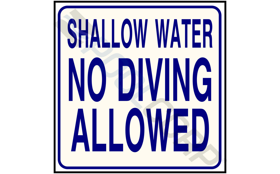 National Stock Sign Co. No Diving SC Approved Sign 24" x 24"