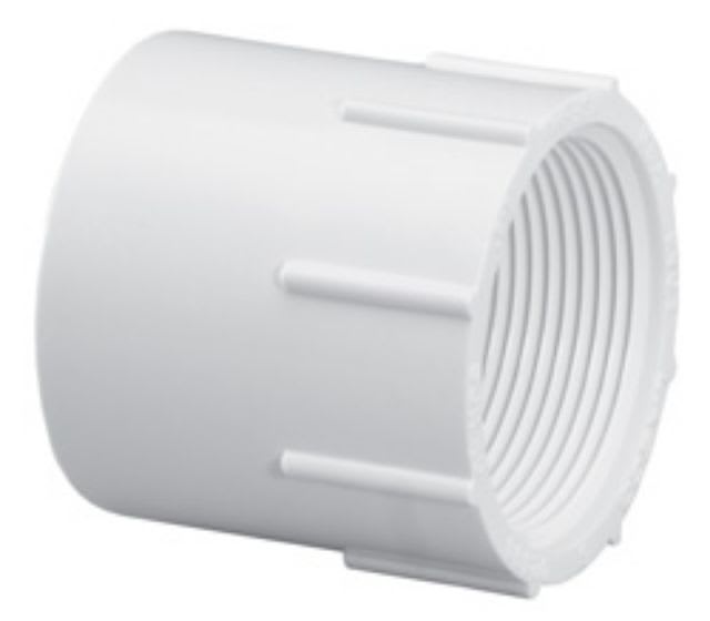 Adapter, 1-1/2" Slip x FPT White PVC Schedule 40