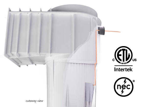 CMP Pool Defender Gunite Bonded Skimmer, White Body/ White Cover, ABS Body/ PVC Port with Round Cover, Dual Port, Float