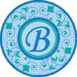 Monogram Mosaic Pool Aqua-Art 46" Diameter x 1/16th " thick
