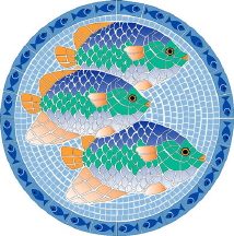 Mosaic Tropical Fish Aqua-Art 46 in Diameter x 1/16th inch thick