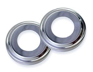Blue Wave Deck Escutcheons, SS, Set of 2 (NE1247)