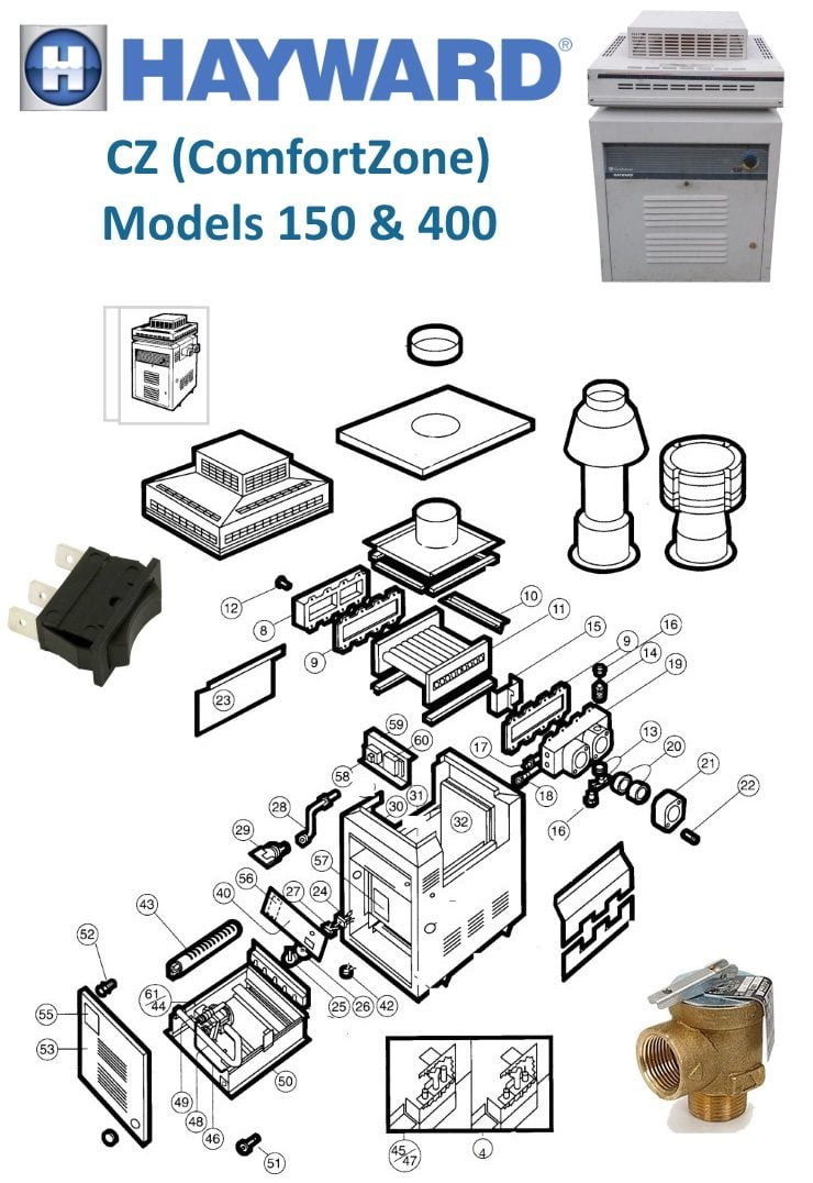 Hayward CZ Models 150 400 Heater Parts