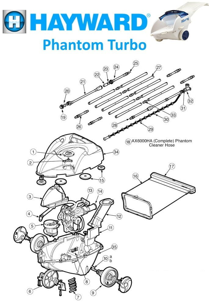 Hayward Phantom & Phantom Turbo Pool Cleaner Parts