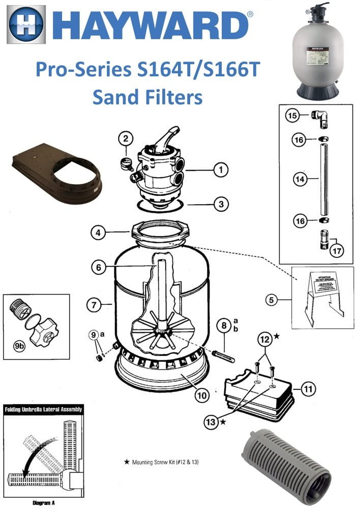 Hayward Pro-Series S164T/S166T Sand Filter Parts