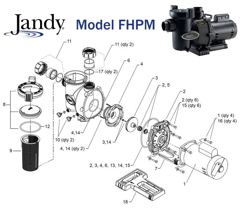 Jandy FHPM FloPro & VS Flo Pro Pump Parts