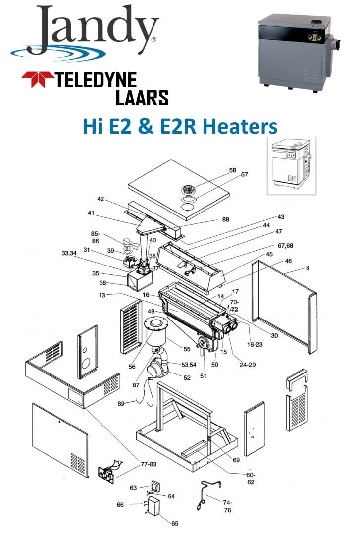 Jandy/Laars Hi E2 Hi E2R Heater Parts