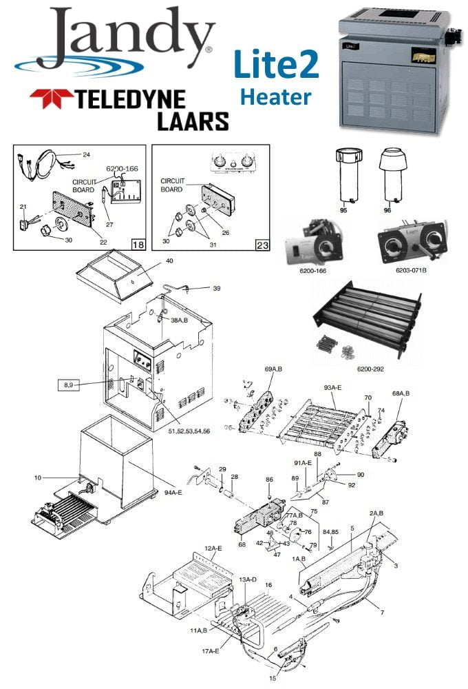 Jandy Lite2 LD & LG Heaters Parts, 2000-2009
