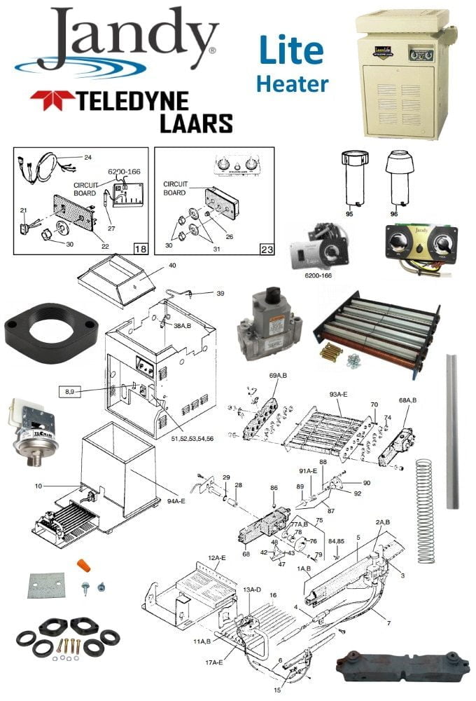 Jandy/Laars Laars Lite 1997 2000 Heater Parts