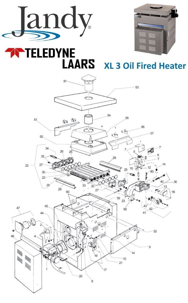 Jandy/Laars XL 3 Oil Fired Heater Parts