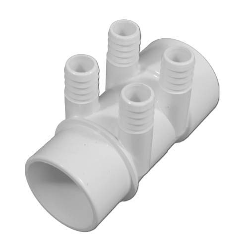 Magic Plastics Spa Manifold, 2 in. S x 2 in. Spig w/four 3/4 in. RBarb Ports (0364-20)