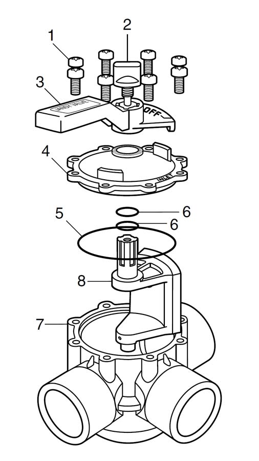 Jandy® NeverLube Valve Parts 3 port and 2 port