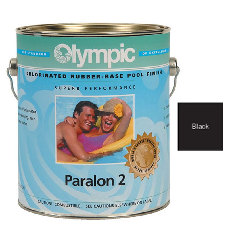 Kelley Olympic Paralon 2 Rubber Pool Paint, 1 Gallon, Enamel, Black (PA297)