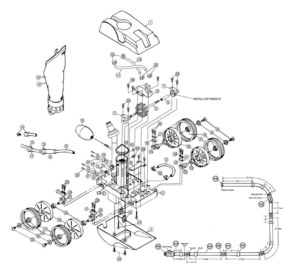 Pentair (Letro) Legend II LX2000 Models Pool Cleaner Parts 2007 and Earlier Models