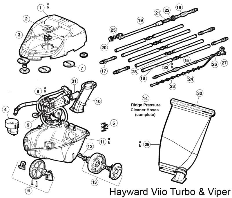 Hayward Viio Turbo & Viper Pool Cleaner Parts
