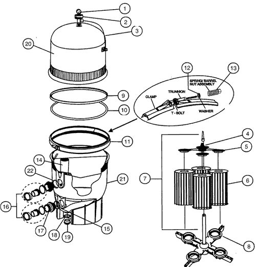 Pentair Clean and Clear Plus Filter Parts