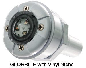 Pentair GloBrite 1 Light Kit (light, transformer, niche) for Vinyl Liner, 100 ft. Cord (620080)