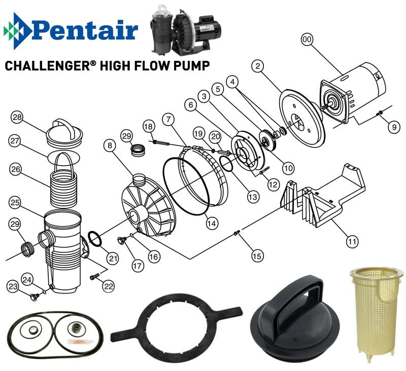 Pentair Challenger High Flow Pump Parts