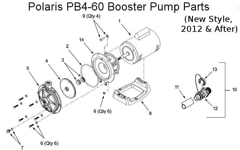 Polaris® PB460 Booster Pump Parts (2012 and After)