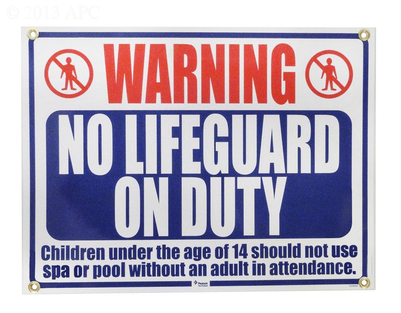 Pentair/Rainbow Sign - Warning No Lifeguard on Duty (R230500)