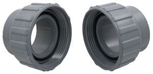 17HP - Raypak 2100 Header Connector, Nut & O-ring, after 11/98 (set of 2 each) PVC, 2 Inch (006723F)