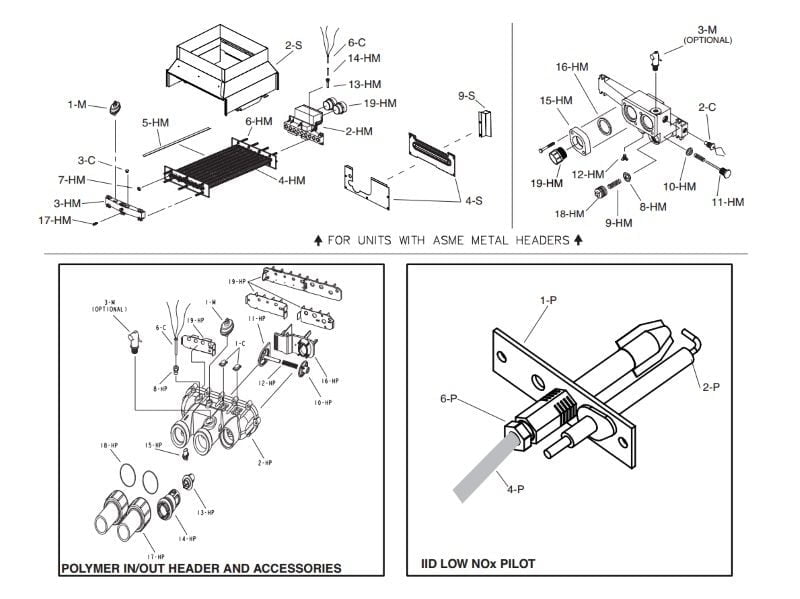 Raypak 2100 Low NOx Heater Parts