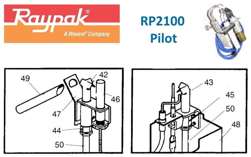 Raypak 2100 Heater Pilot Parts