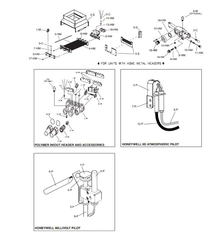 Raypak (Rheem) RP2100 Stanadard Heater Parts
