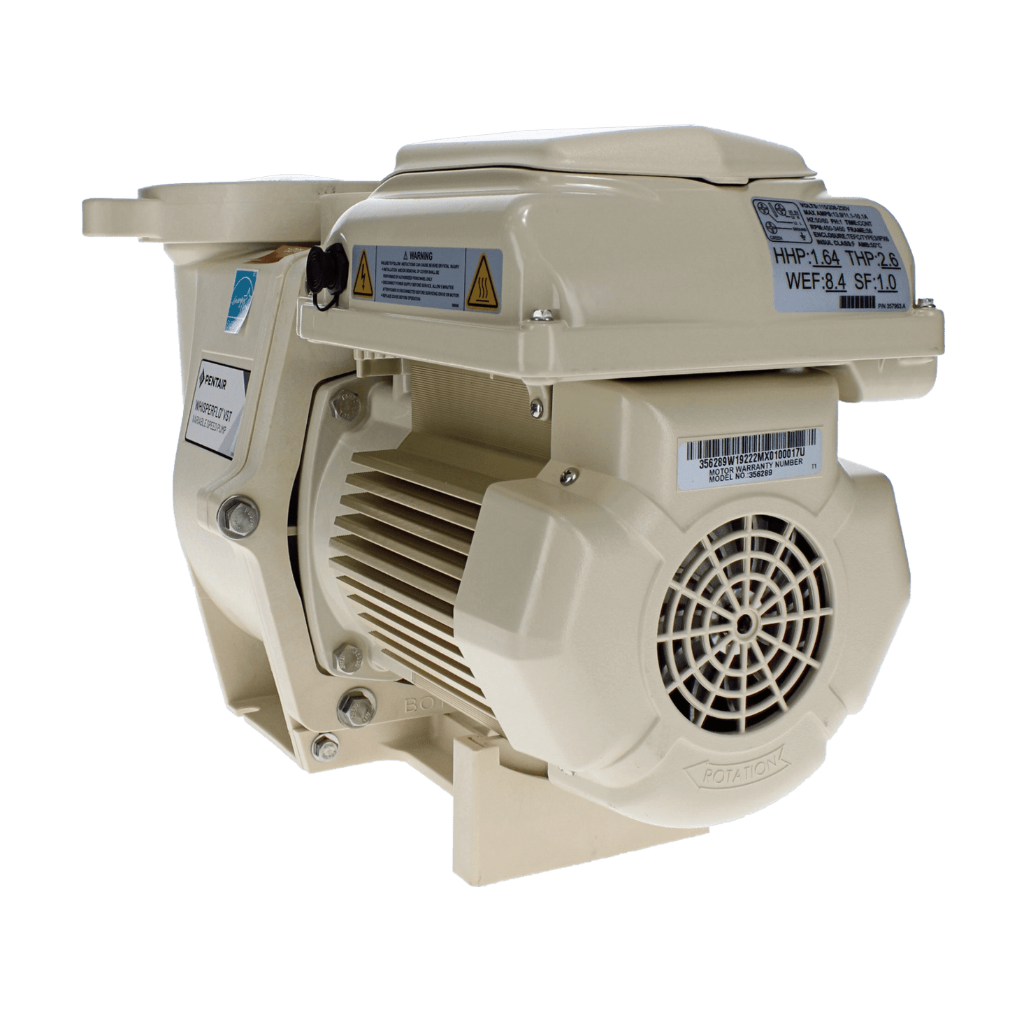 Pentair WhisperFlo VST 2.6 THP Variable Speed Pool Pump | 115-208-230V | 011533 EC-011533