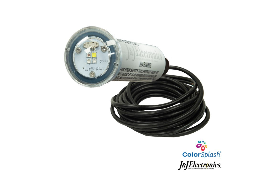 J&J Electronics 25015 ColorSplash® VÜ RGB-W 1.5" LED Nicheless Pool and Spa Fixture 12V 20W 150' Cord