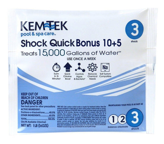 Kem-Tek 1lb Bag Quick Dissolving Shock (5 Pack) (652114014) use (26449047681)