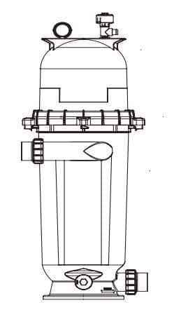 Pentair / Sta-Rite D.E. Separation Tank, 100 Sq Ft. 2" x 2.5" inch unionized fittings (60SEP) now (300006) External Tank in Black