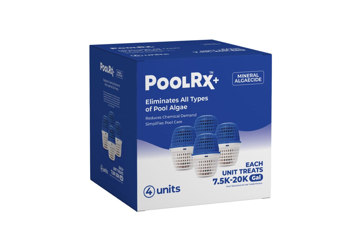 PoolRx 331003 PoolRx+ Mineral Algaecide 4 Pack for up to 6-Month Algae Control 7.5K-20K gals