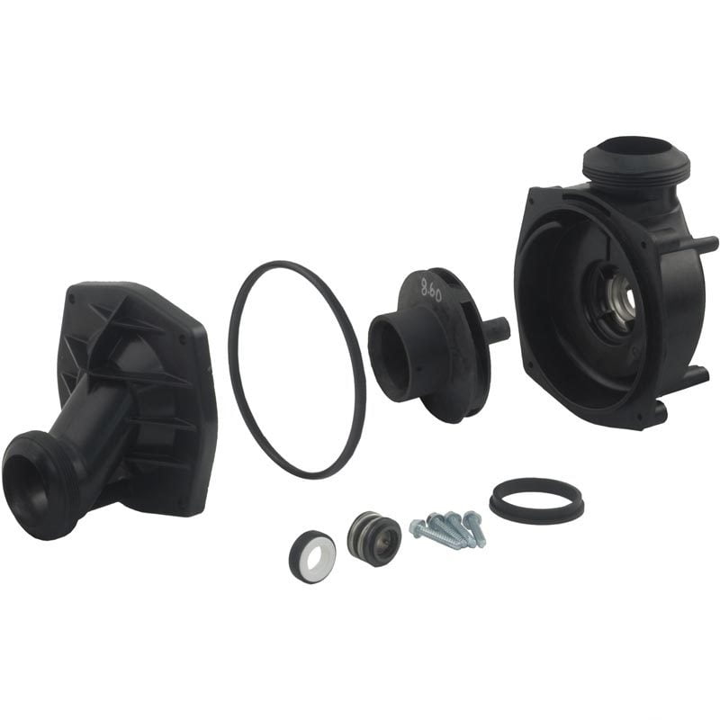 Jacuzzi J-Series Spa Pump Wet End, 1 HP, 48 Frame, 2" Plumbing, Center Disch. (5069-610) Obsolete
