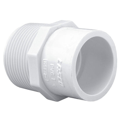 Lasco Reducing Adapter Bushing, White PVC, Sch. 40, 2 inch MIPT x 1.5 Inch Socket SLIP (436-251)
