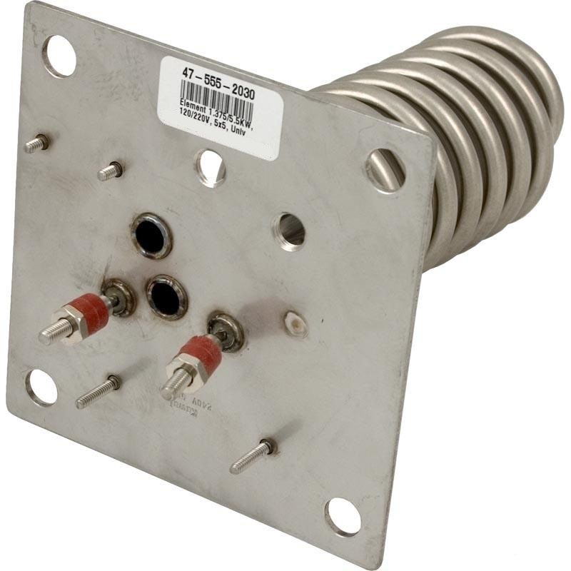 Universal Brett Coiled Heater Element w/ 5" x 5" Square Flange, 1..375/5.5kW, 115/230V (29-9001